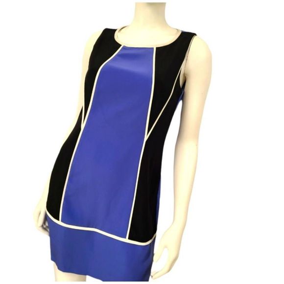 Jessica Simpson Blue Colorblock Shift Dress 6 - Picture 3 of 6